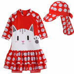 Hello Cat Baby 3/4 Sleeve Swimsuit - Go PJ Party