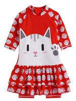 Hello Cat Baby 3/4 Sleeve Swimsuit - Go PJ Party