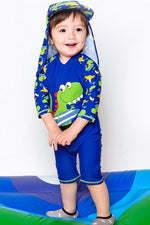 Surfing Dino Baby 3/4 Sleeve Swimsuit - Go PJ Party