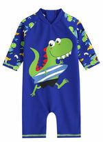 Surfing Dino Baby 3/4 Sleeve Swimsuit - Go PJ Party