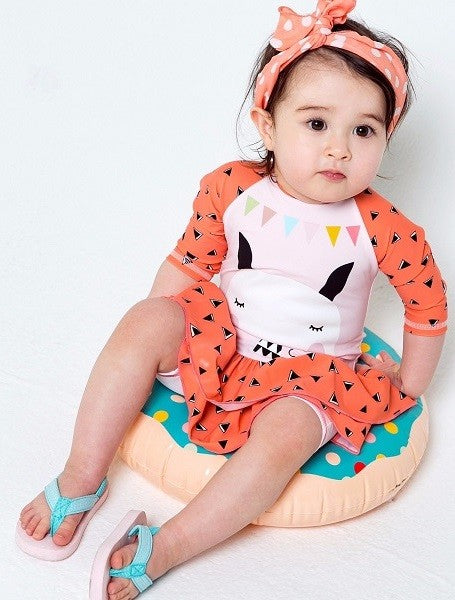 Mingo Cat Baby 3/4 Sleeve Swimsuit - Go PJ Party