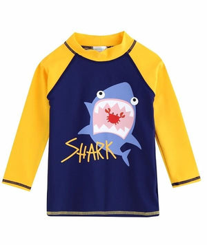 Yellow Shark Long Sleeve Swimsuit Set - Go PJ Party