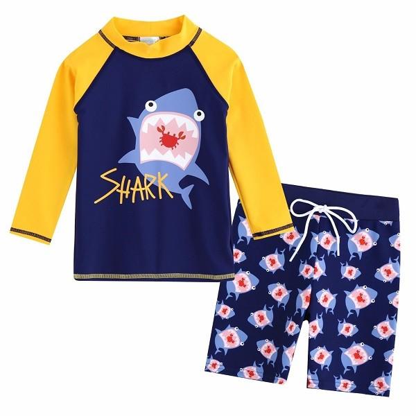 Yellow Shark Long Sleeve Swimsuit Set - Go PJ Party