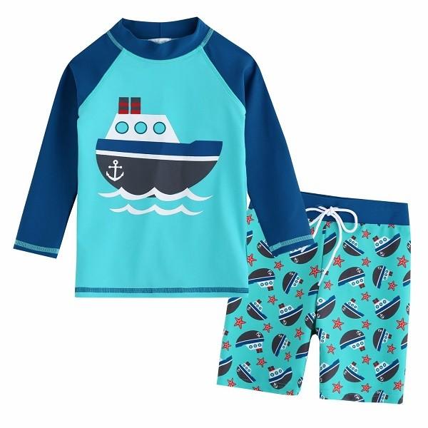 Ocean Boat Long Sleeve Swimsuit Set - Go PJ Party