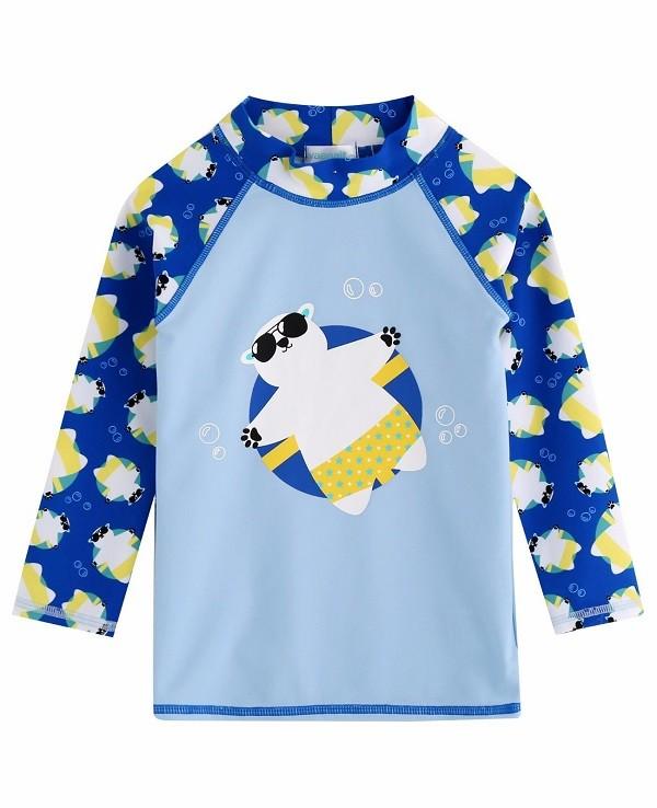 Tanning Bear Blue Long Sleeve Swimsuit Set - Go PJ Party