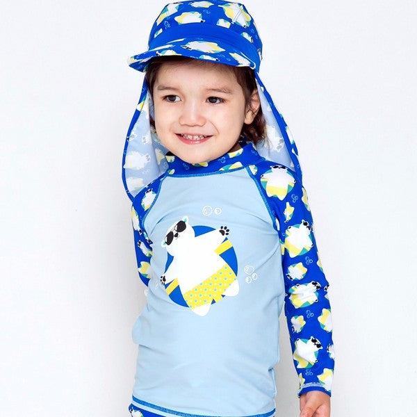 Tanning Bear Blue UV Sunhat - Go PJ Party