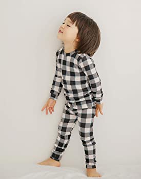 Window Check Black Long Sleeve Pajama