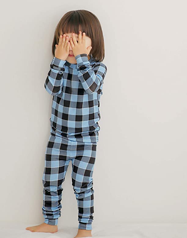 Window Check Indi Blue Long Sleeve Pajama