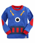 Blue Robot Long Sleeve Pajama - Go PJ Party