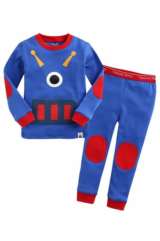 Blue Robot Long Sleeve Pajama - Go PJ Party