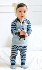 Blue Zebra Long Sleeve Pajama