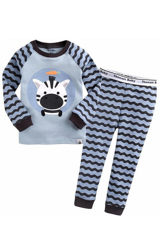 Blue Zebra Long Sleeve Pajama