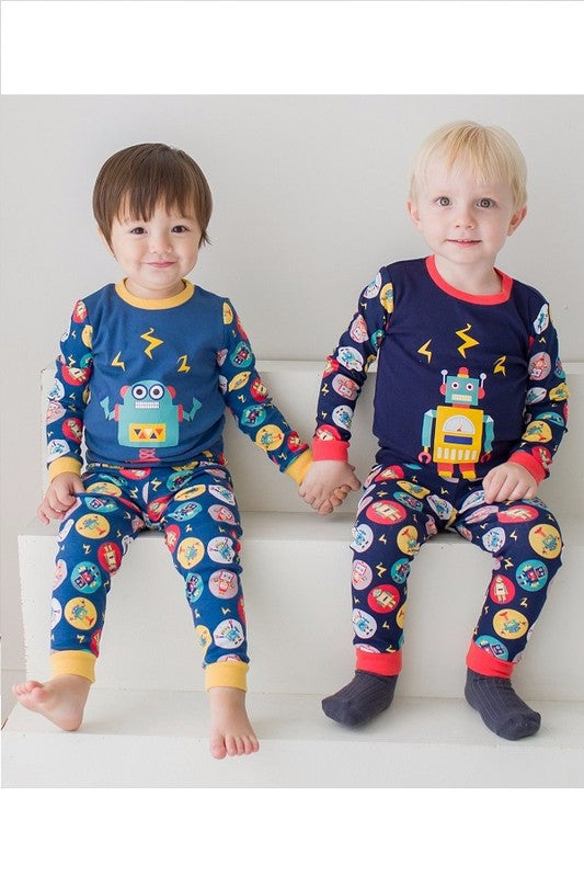 Mega Robot Grey Long Sleeve Pajama - Go PJ Party