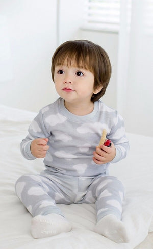 Long Cloud Grey Long Sleeve Pajama - Go PJ Party