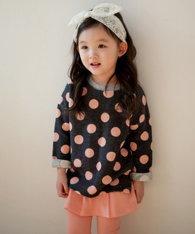 Pink Polka Dot Crew Neck Sweater - Go PJ Party