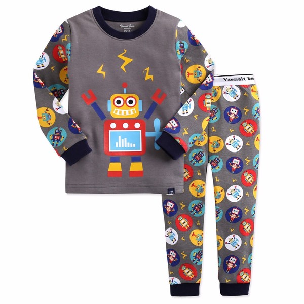 Mega Robot Grey Long Sleeve Pajama - Go PJ Party