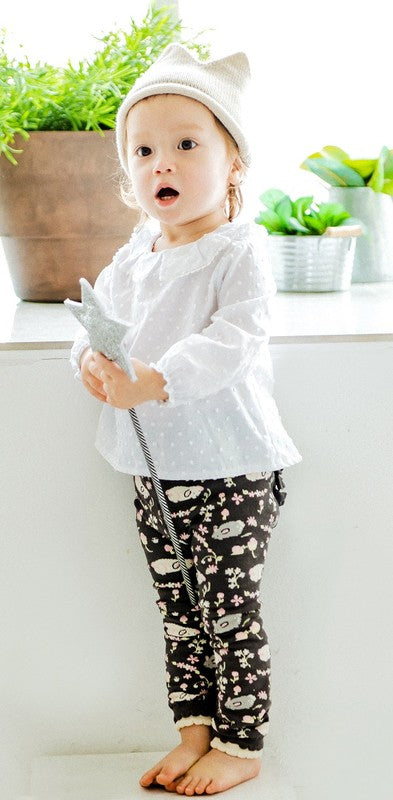 Charcoal Hamster Baby Frill Leggings - Go PJ Party