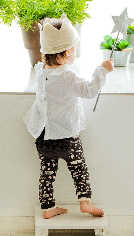 Charcoal Hamster Baby Frill Leggings - Go PJ Party