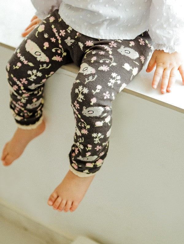 Charcoal Hamster Baby Frill Leggings - Go PJ Party
