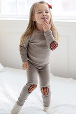 Mono Beige Patch Long Sleeve Pajamas - Go PJ Party