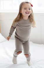 Mono Beige Patch Long Sleeve Pajamas - Go PJ Party