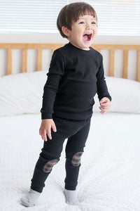 Mono Black Patch Long Sleeve Pajamas - Go PJ Party