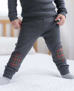 Mono Charcoal Patch Long Sleeve Pajamas - Go PJ Party