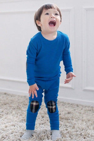 Maple Patch Blue Long Sleeve Pajama - Go PJ Party