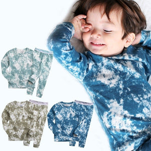 Tie Dye Blue Long Sleeve Pajama - Go PJ Party