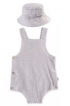 Newborn Infant Baby Bodysuit with Grey Hat Apron - Go PJ Party