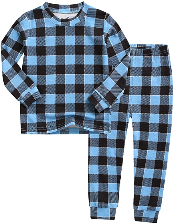 Window Check Indi Blue Long Sleeve Pajama