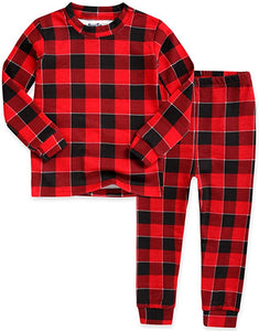 Window Check Red Long Sleeve Pajama