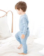 Rib Blue Long Sleeve Pajama - Go PJ Party