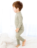 Rib Khaki Long Sleeve Pajama - Go PJ Party