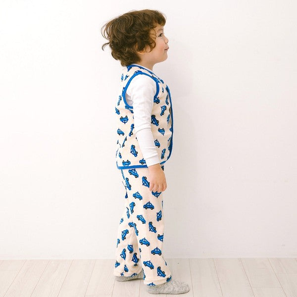 Blue Car Fleece Vest Pants Set - Go PJ Party