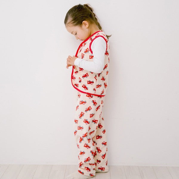 Red Crane Fleece Vest Pants Set - Go PJ Party