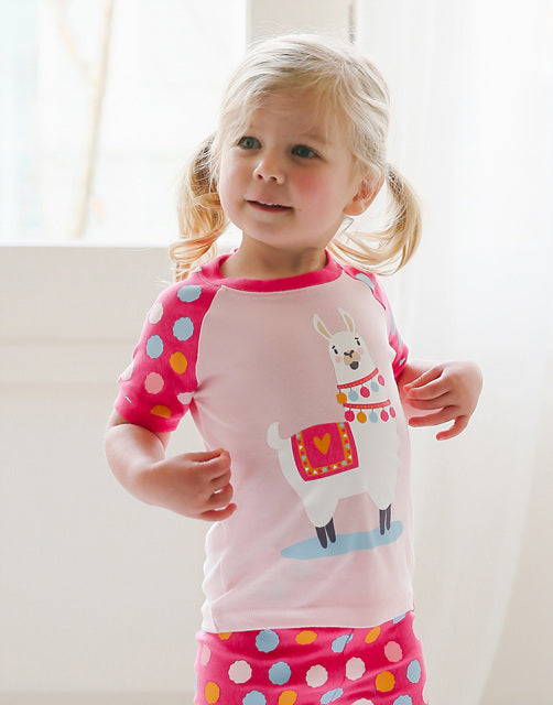 Dot Llama Short Sleeve Pajamas