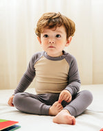 Grey & Beige Modal Raglan Long Sleeve Pajama - Go PJ Party