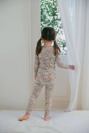 Shirring Floral Modal Long Sleeve Pajama