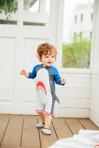 Baby Jaws White Baby 3/4 Sleeve Swimsuit - Go PJ Party