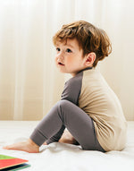 Grey & Beige Modal Raglan Long Sleeve Pajama - Go PJ Party