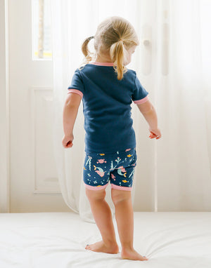 Mermaid Navy Short Sleeve Pajamas