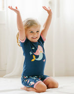 Mermaid Navy Short Sleeve Pajamas