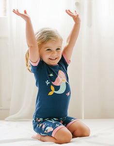 Mermaid Navy Short Sleeve Pajamas