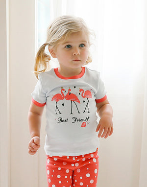 Flamingo Short Sleeve Pajamas