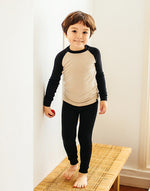 Black & Beige Modal Raglan Long Sleeve Pajama - Go PJ Party