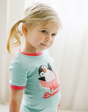 Hello Penguin Short Sleeve Pajamas