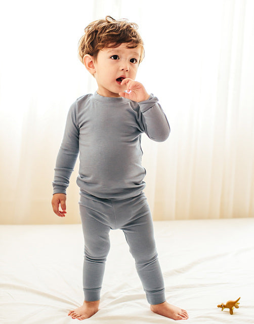 Modal Long Sleeve Pajama (Powder Blue/Mint/Dark Blue/Navy) - Go PJ Party