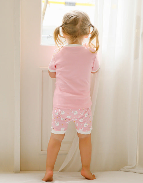 Pink Swan Short Sleeve Pajamas