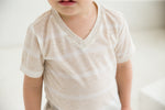 Cream Short Sleeve Vneck Tshirt - Go PJ Party